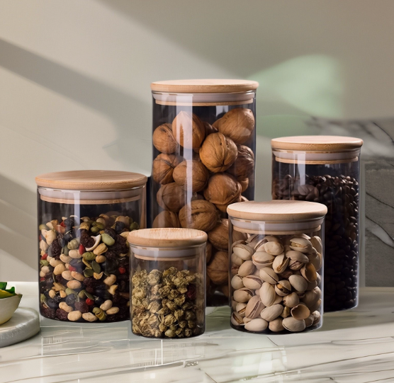 Glass airtight storage jar