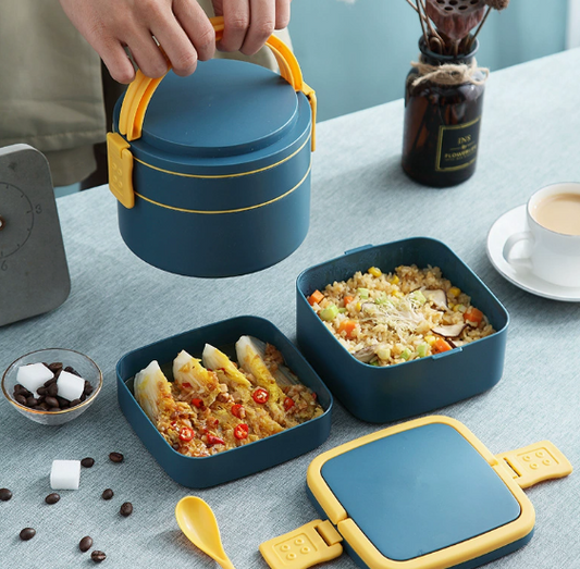 Hand-held double-layer lunch box
