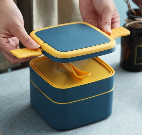 Hand-held double-layer lunch box