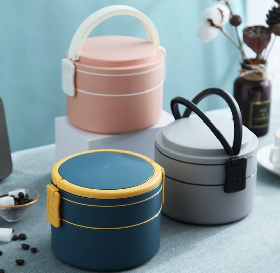 Hand-held double-layer lunch box