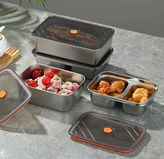 Stainless steel food storage container