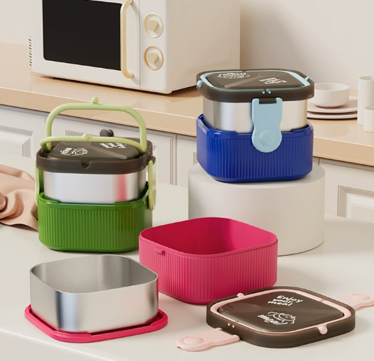 Double-layer lunch box for children