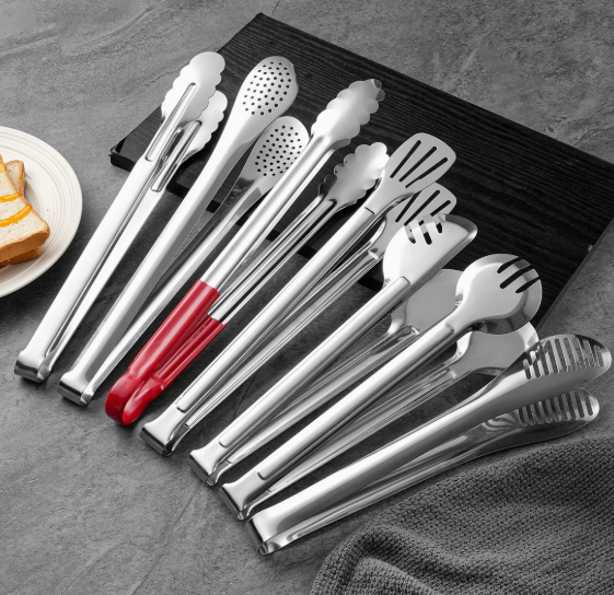 Stainless steel bread tongs