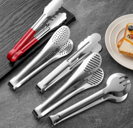Stainless steel bread tongs