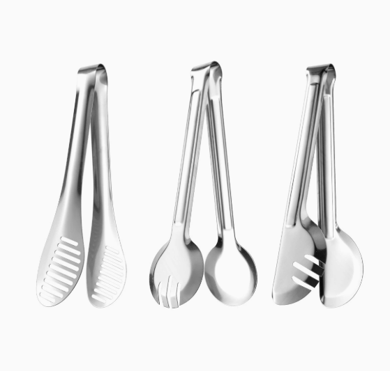 Stainless steel bread tongs